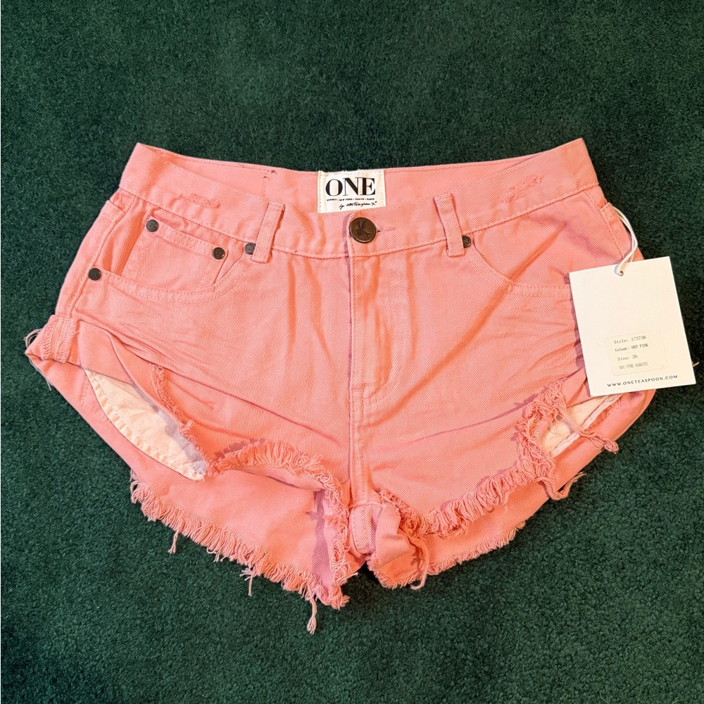 Hot pink one teaspoon bandit shorts
